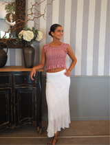 FALDA LENTEJUELA BLANCA