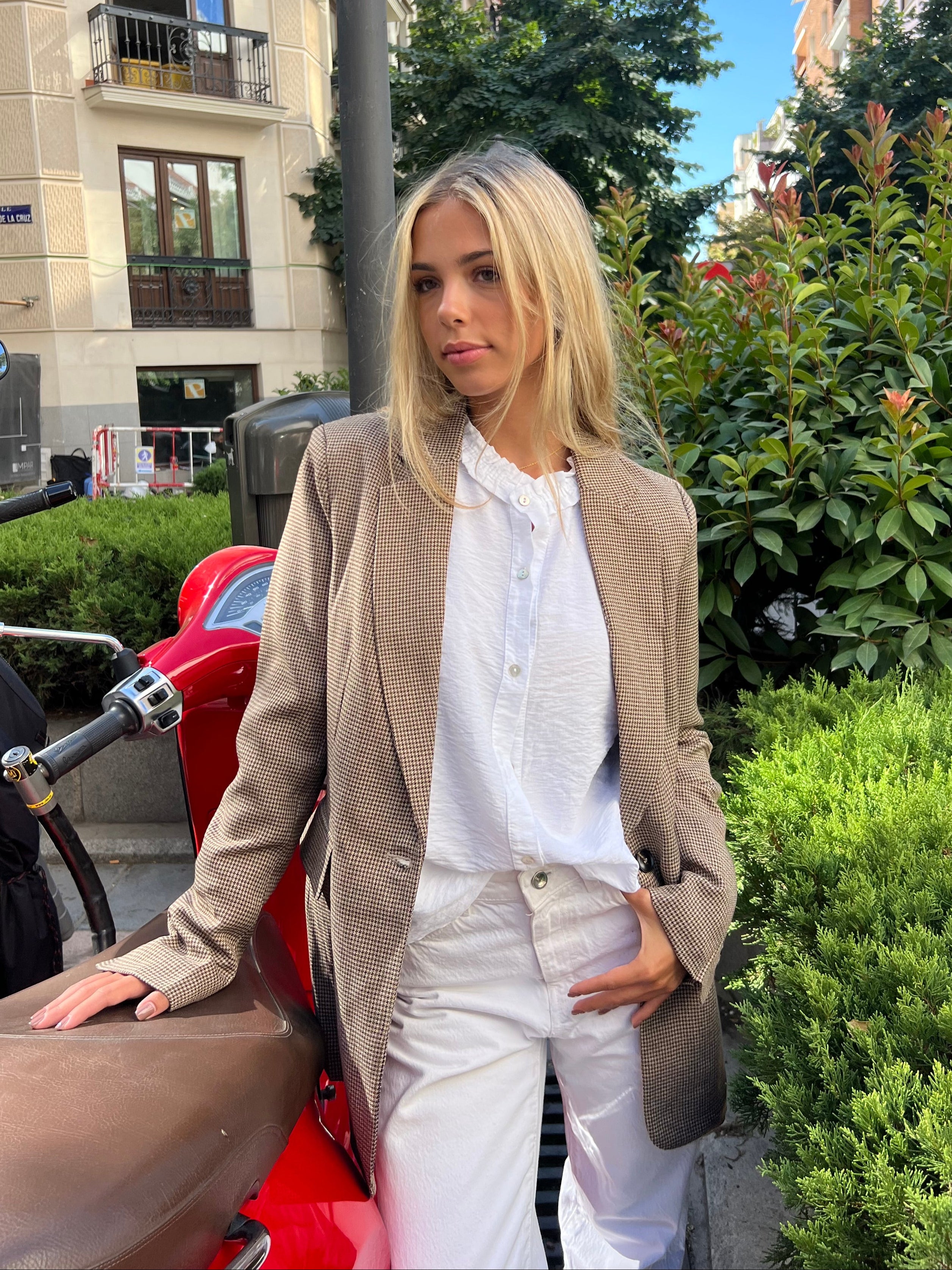 CHAQUETA PATA DE GALLO MARRÓN