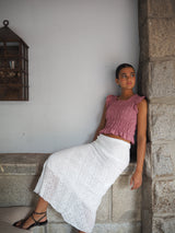 FALDA LENTEJUELA BLANCA