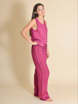 PANTALON LINO CORDÓN BUGANVILLA