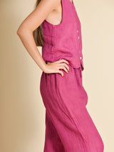 PANTALON LINO CORDÓN BUGANVILLA