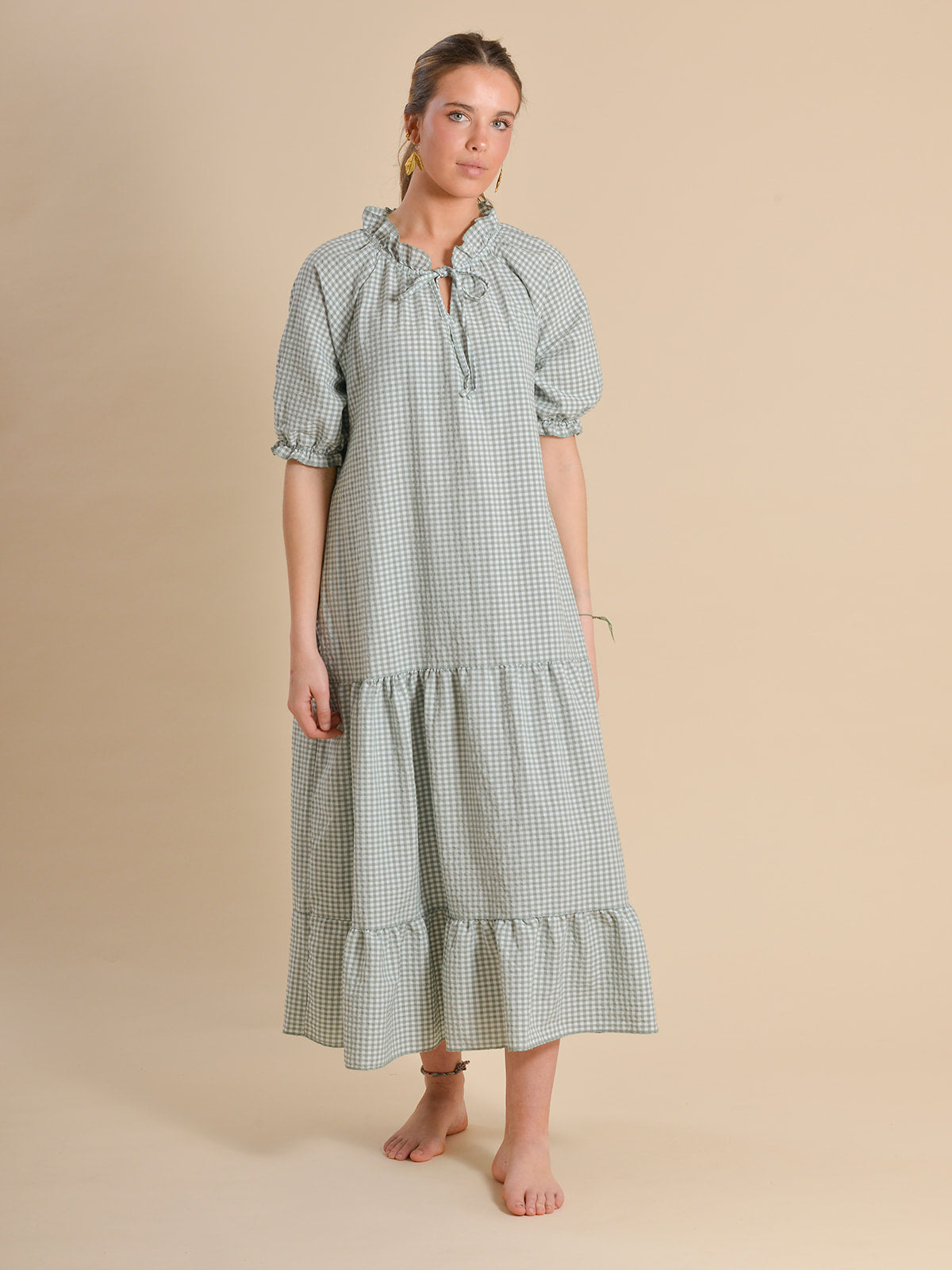 VESTIDO VICHY VERDE