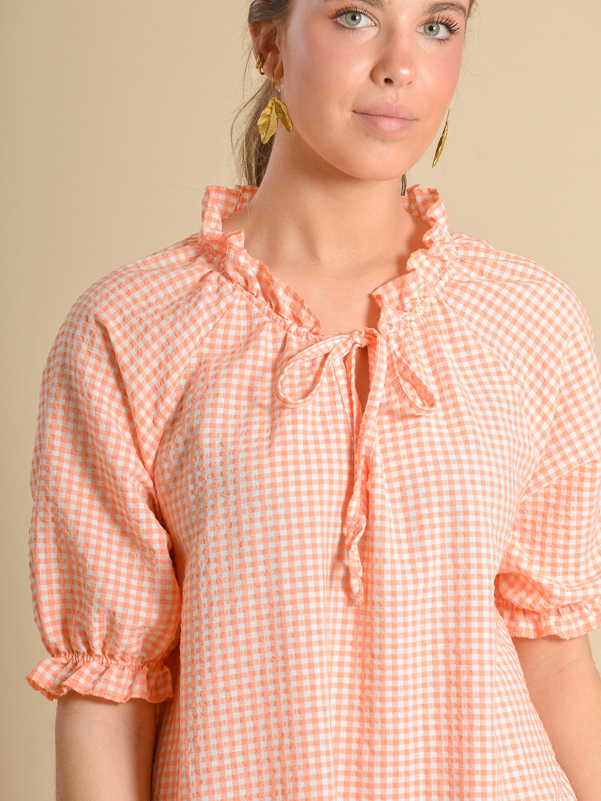 VESTIDO VICHY MELOCOTÓN