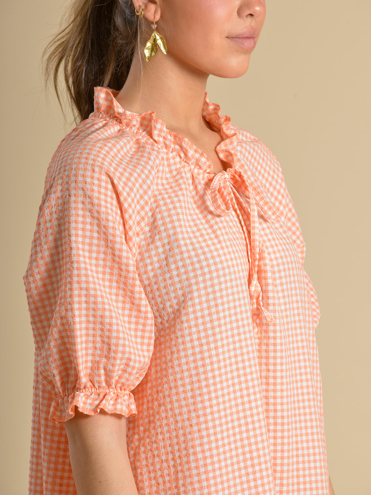 VESTIDO VICHY MELOCOTÓN