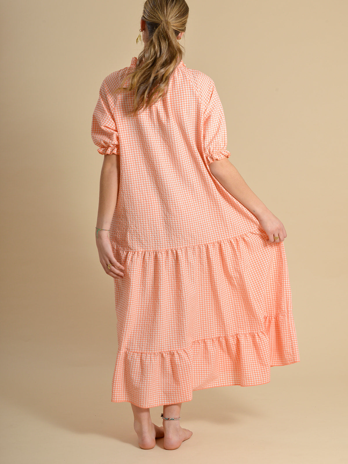 VESTIDO VICHY MELOCOTÓN