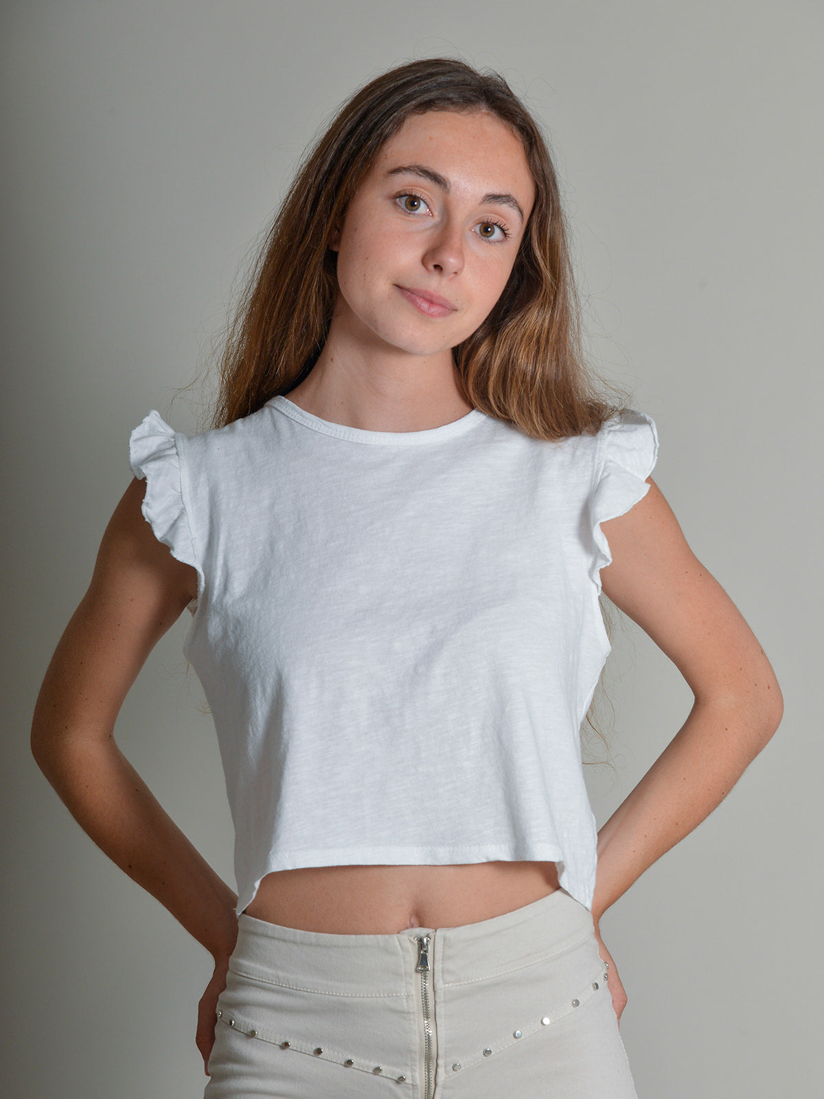 CAMISETA VOLANTES BLANCA