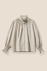 BLUSA CUADROS BEIGE - ONCE28