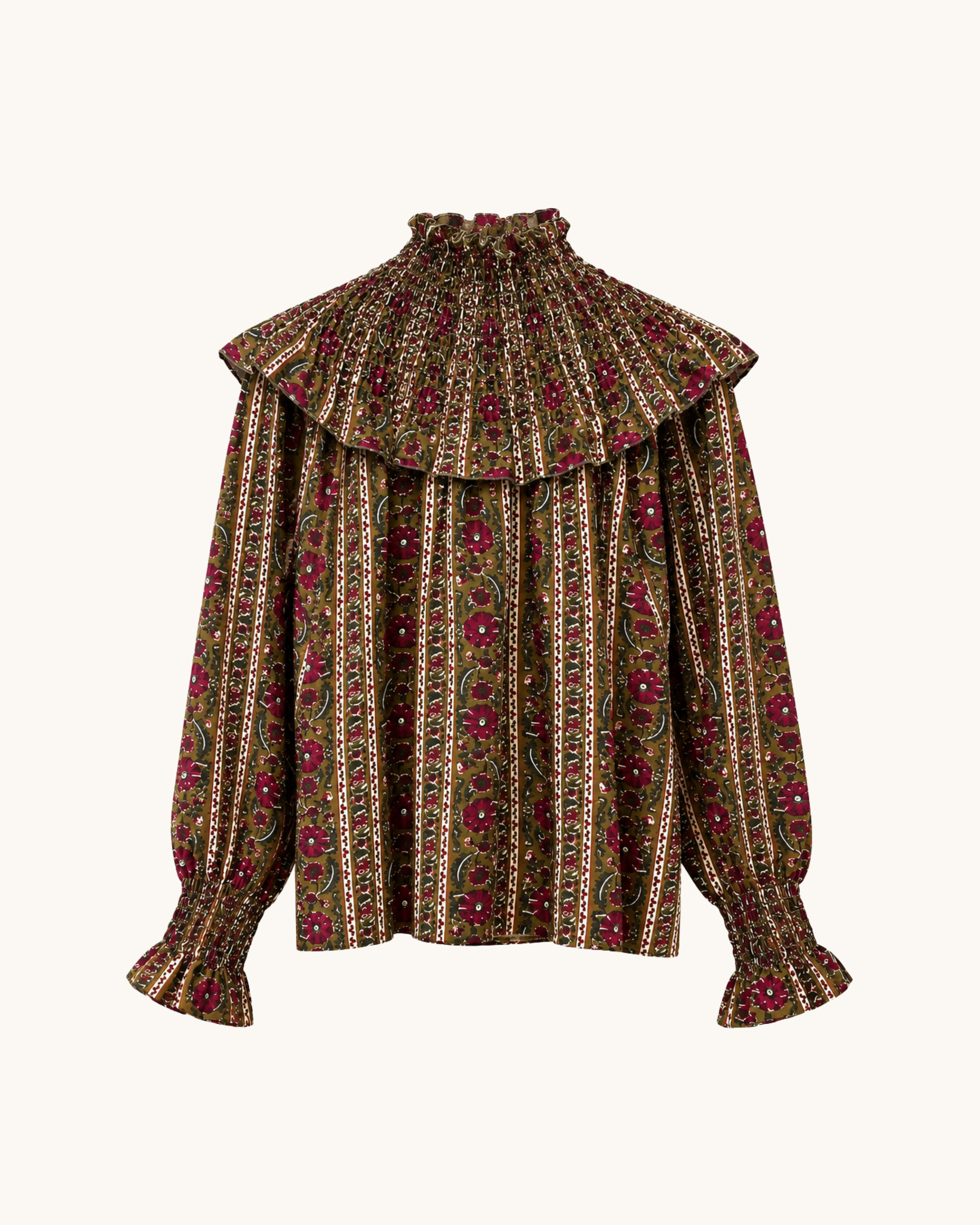 BLUSA CUELLO FLORES ROSAS