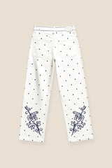 PANTALÓN BORDADO FLOR - ONCE28