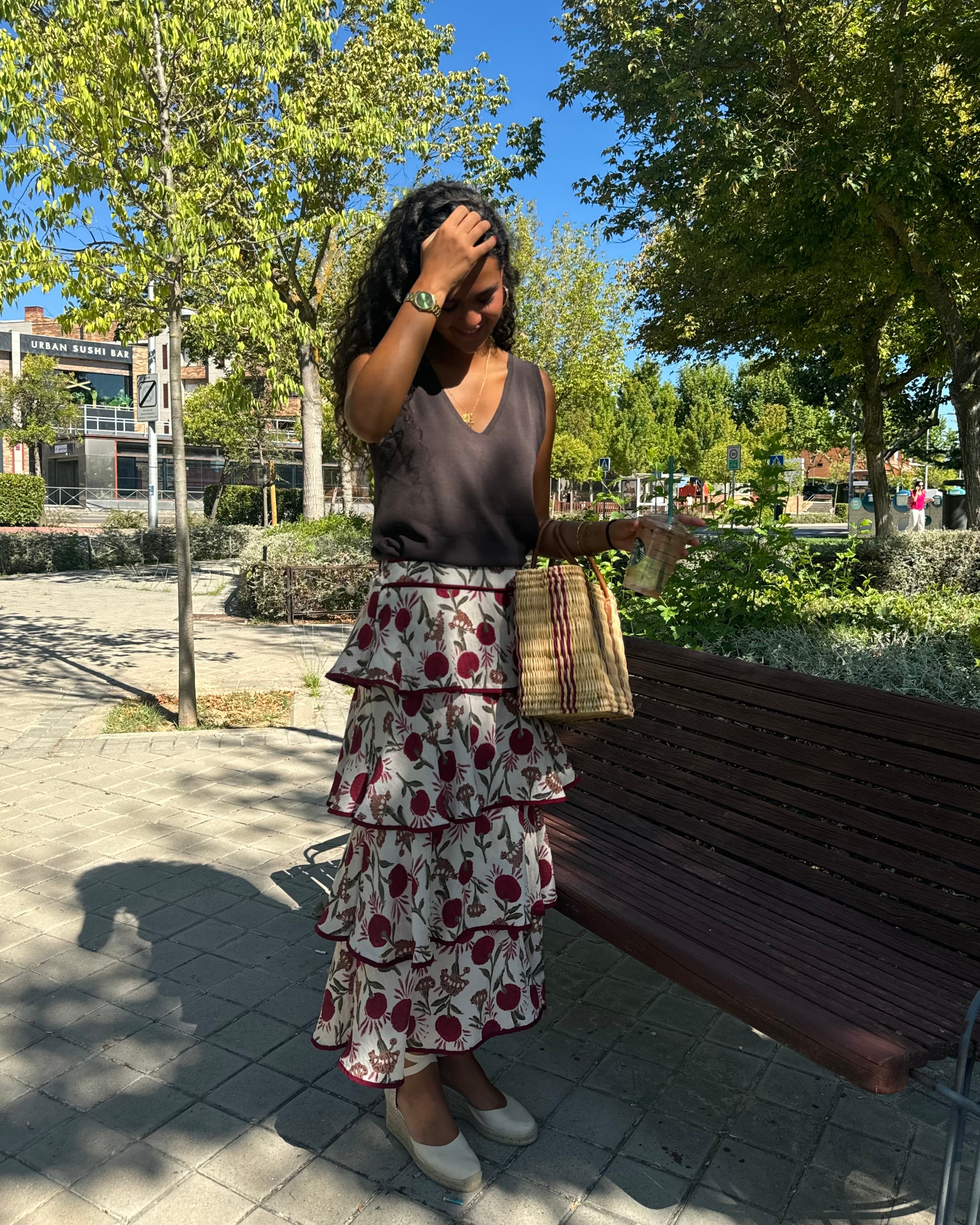 FALDA VOLANTES BURDEOS  - ONCE28