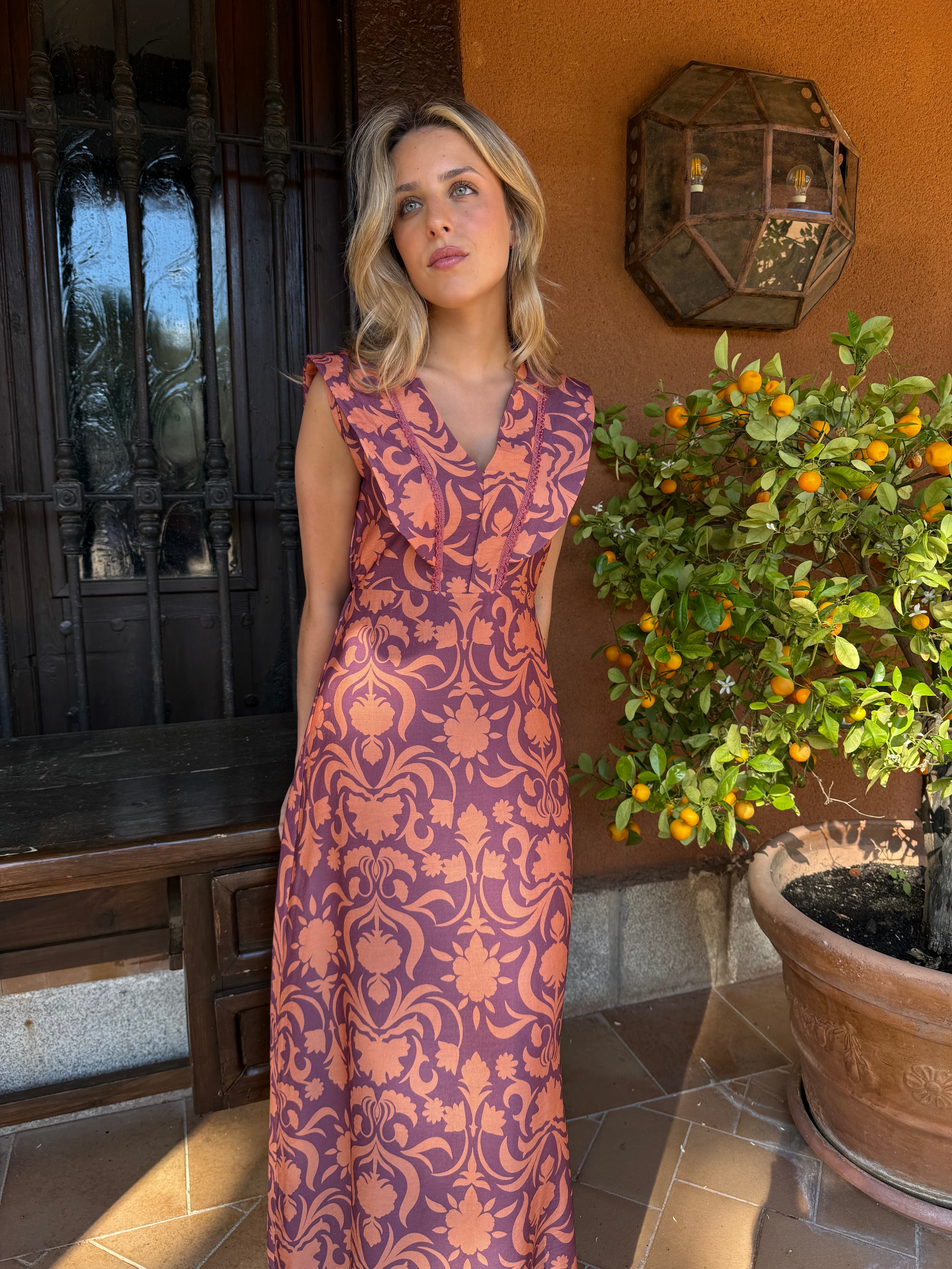 VESTIDO ESTAMPADO NARANJA - ONCE28