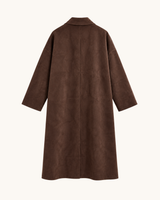 CHAQUETA LARGA EFECTO ANTE MARRÓN
