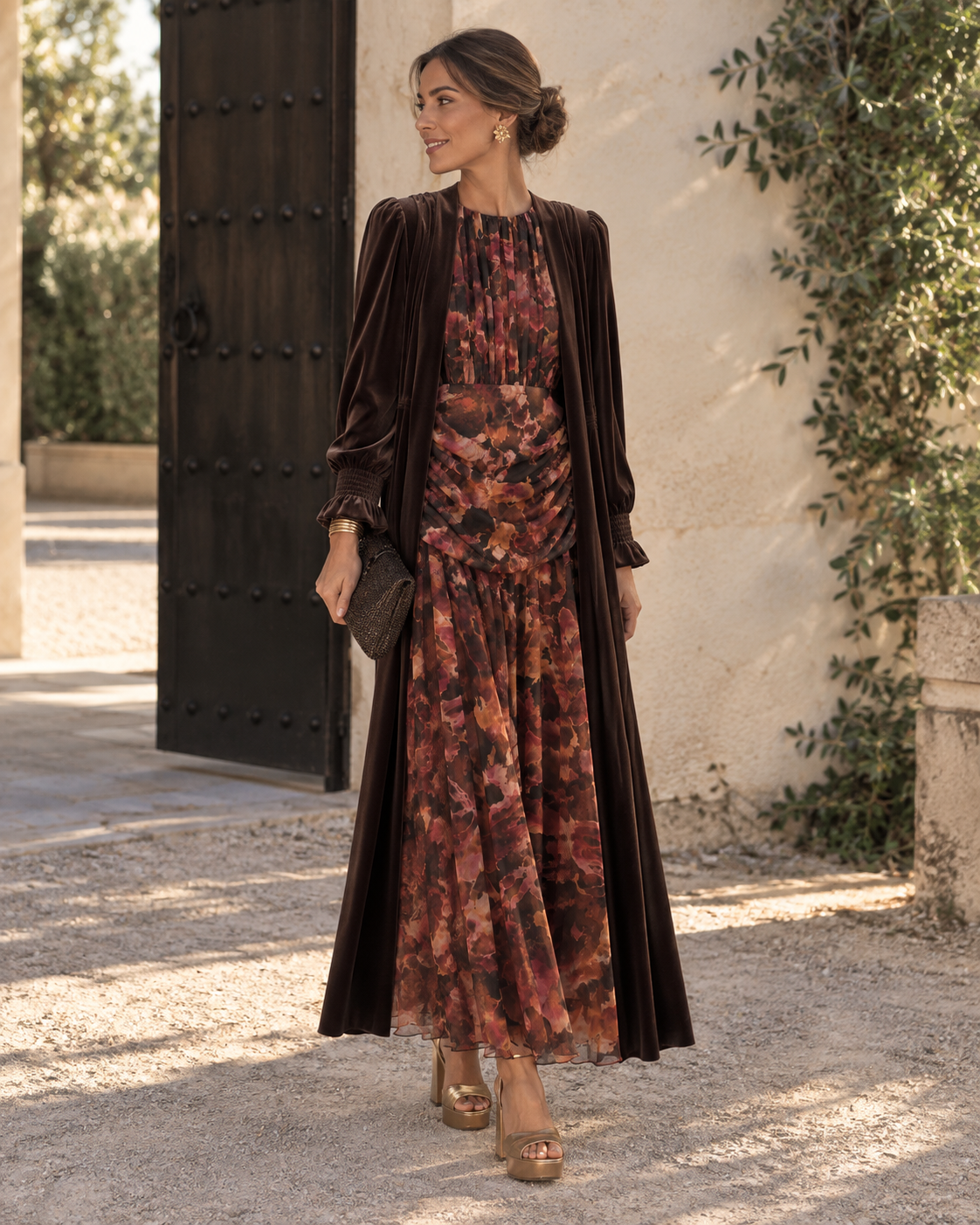 KIMONO TERCIOPELO MARRÓN