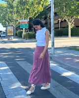 FALDA LINO ESTRELLAS ROSA  - ONCE28