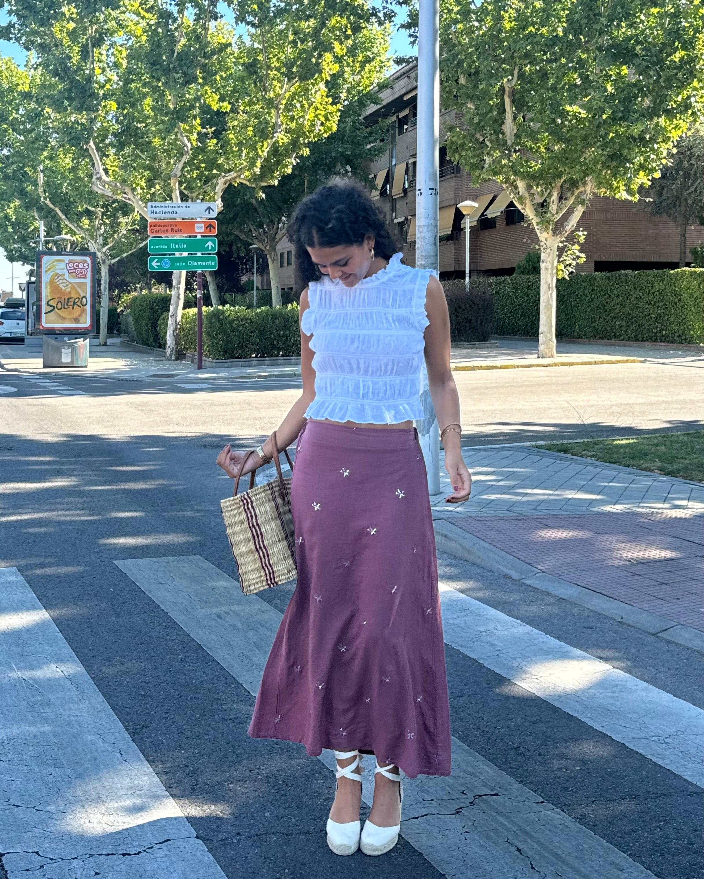 FALDA LINO ESTRELLAS ROSA  - ONCE28