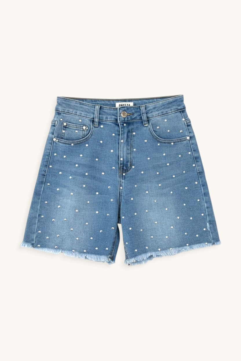 SHORT VAQUERO CON BRILLANTES- ONCE28