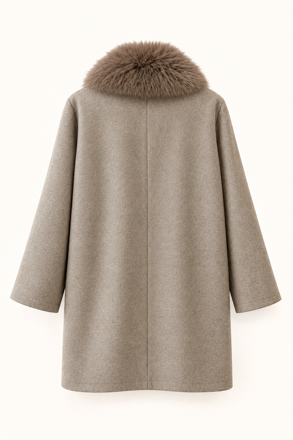 ABRIGO CAPUCHA PELO TAUPE