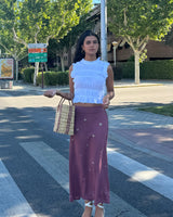FALDA LINO ESTRELLAS ROSA  - ONCE28