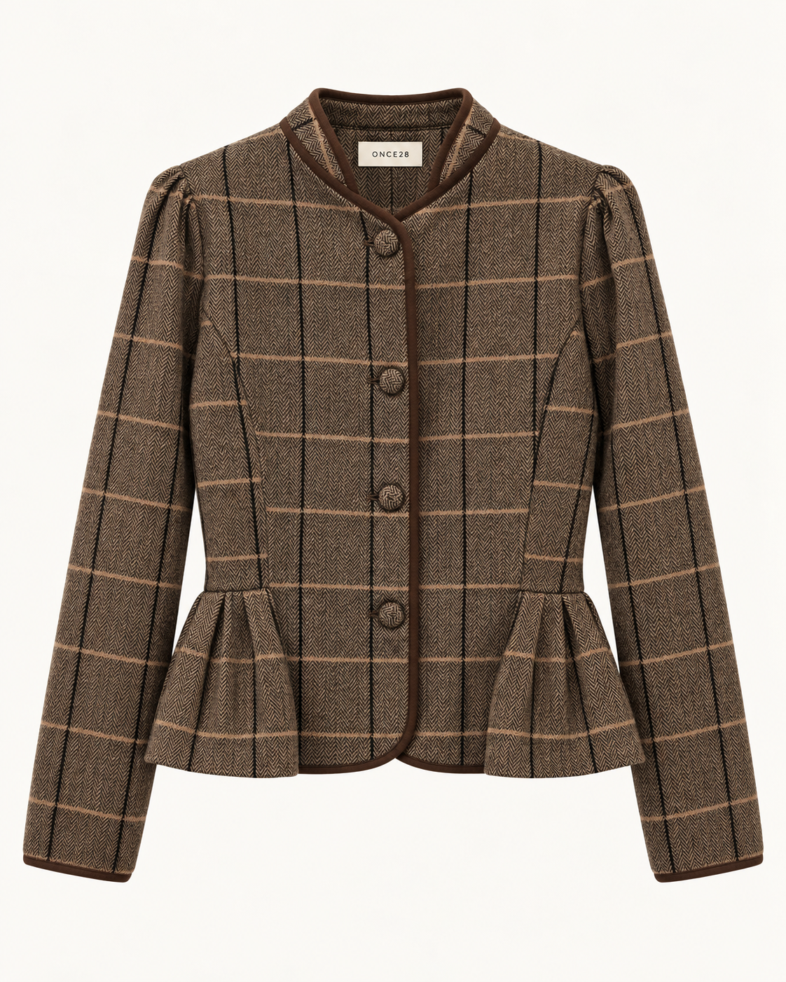 CHAQUETA CUADROS MARRÓN