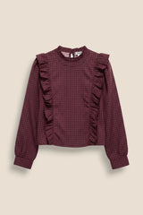 BLUSA CUADROS MORADA - ONCE28