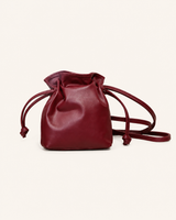BANDOLERA MINI PIEL GRANATE