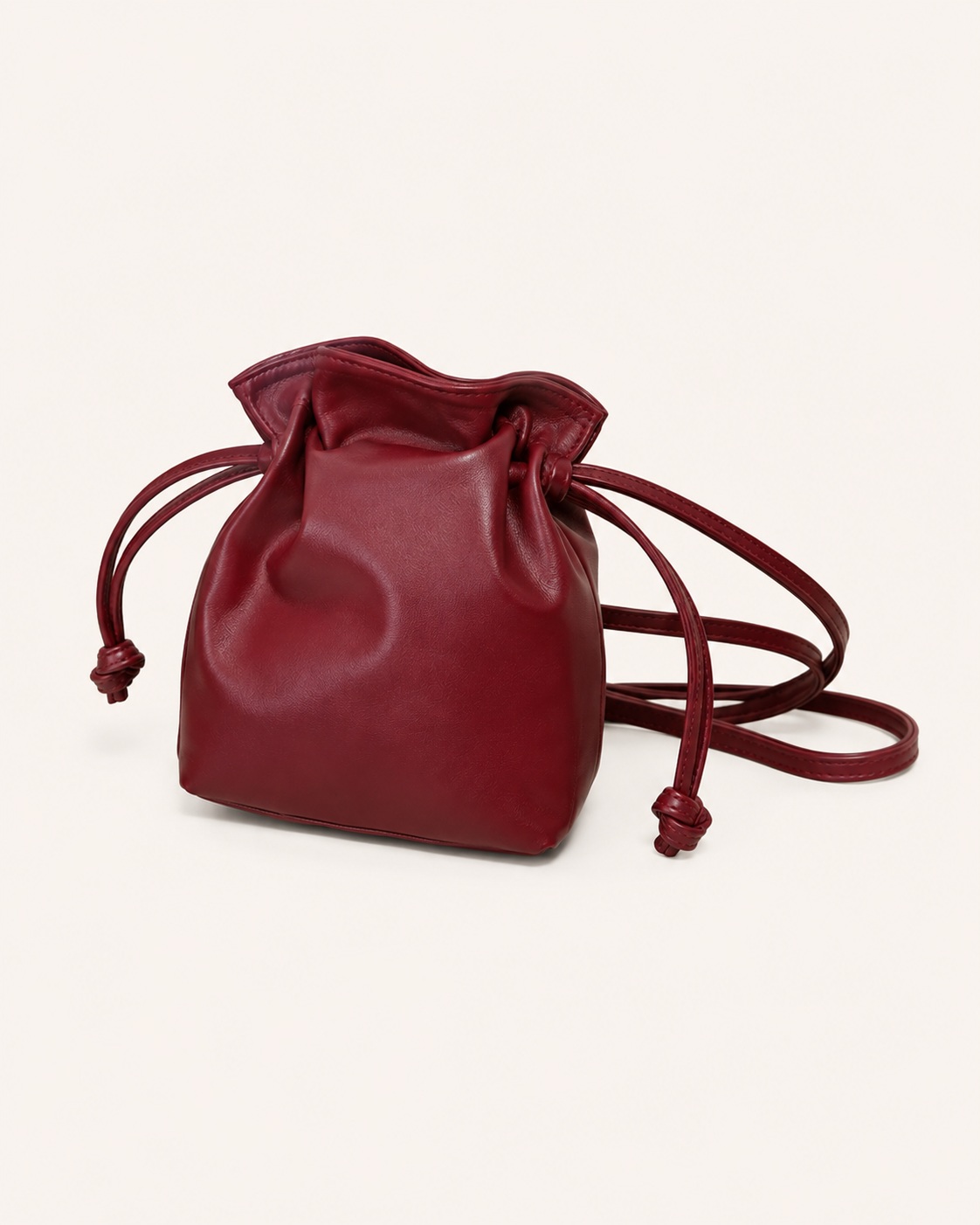 BANDOLERA MINI PIEL GRANATE