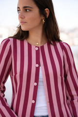 CHAQUETA RAYAS ROSA - ONCE28
