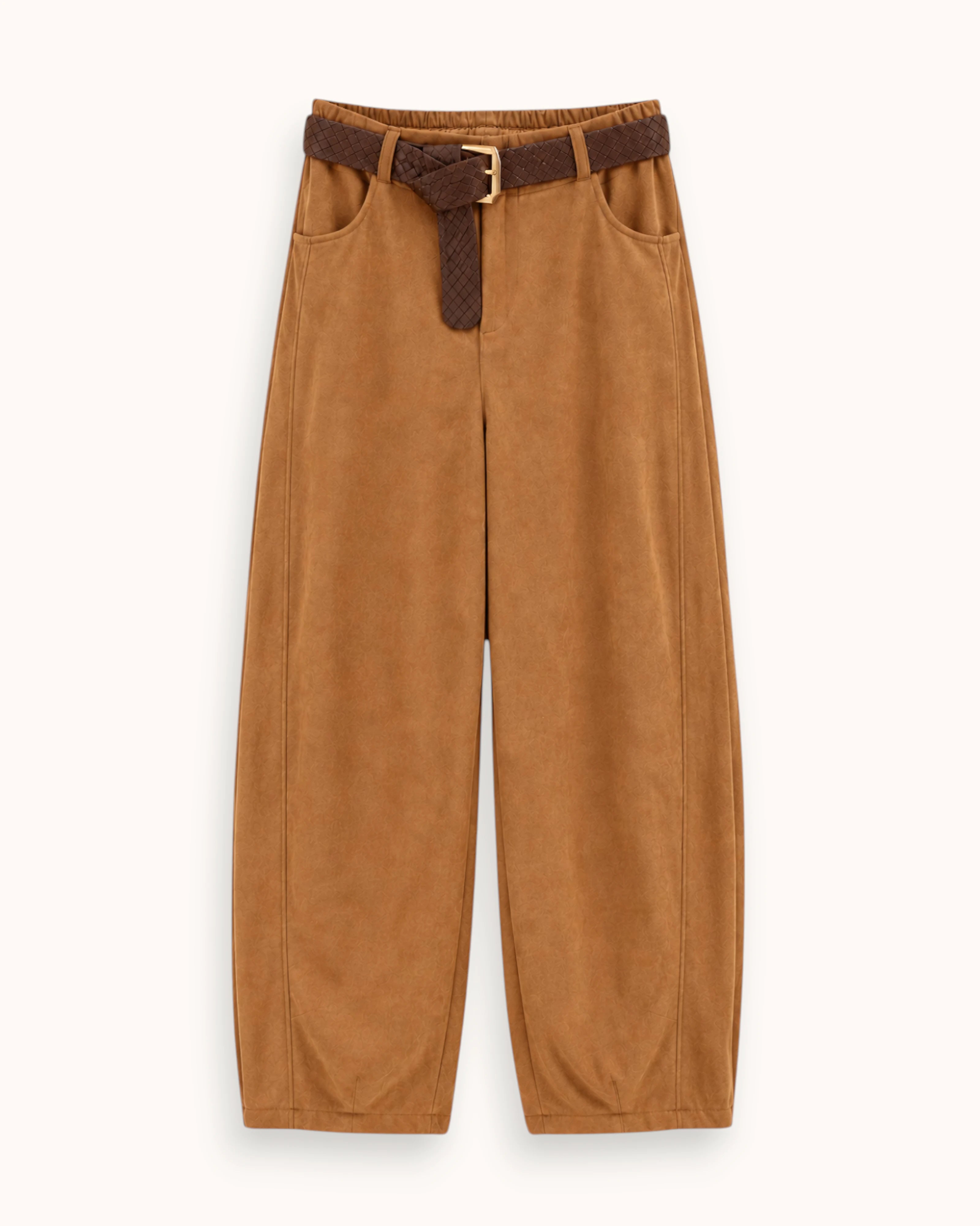 PANTALÓN EFECTO ANTE CAMEL