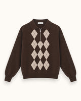 JERSEY CREMALLERA ROMBOS MARRÓN