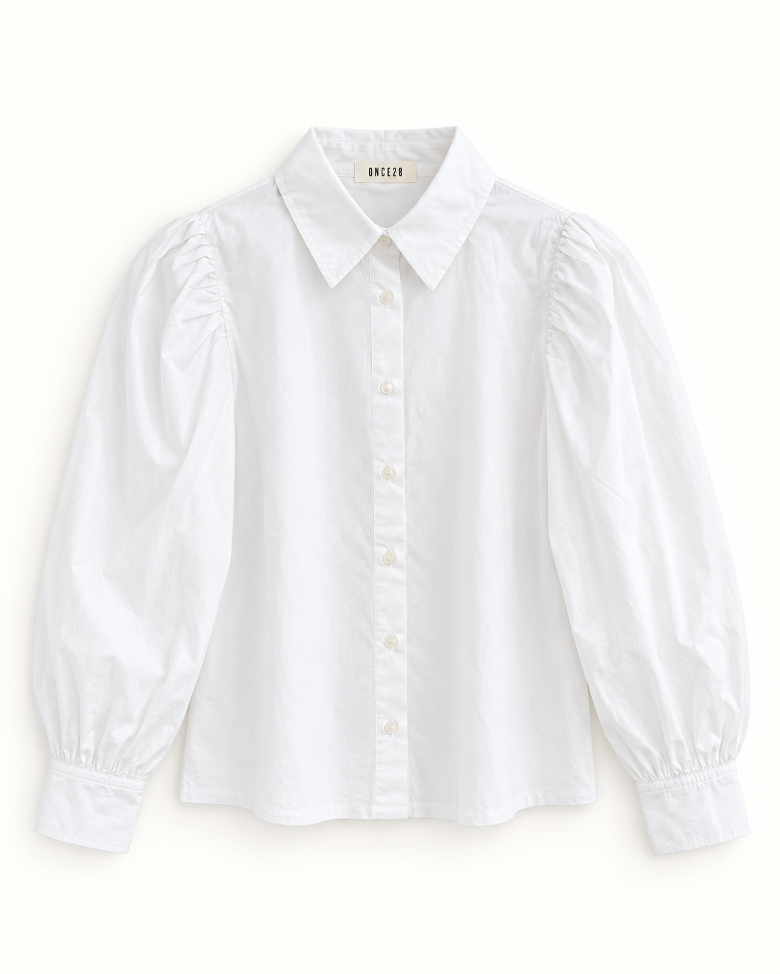 CAMISA MANGA ABULLONADA BLANCA