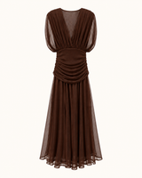 VESTIDO GASA MARRÓN