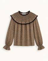 BLUSA BABERO VICHY MARRÓN
