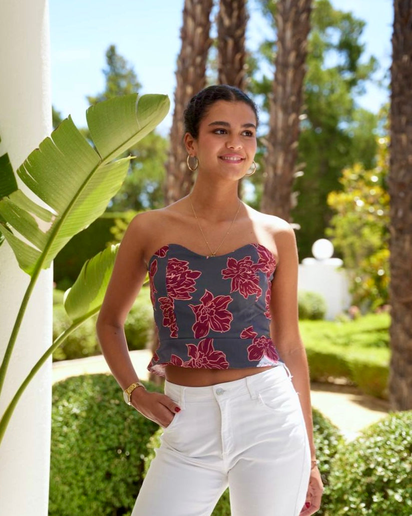 TOP FLOR AZUL - ONCE28