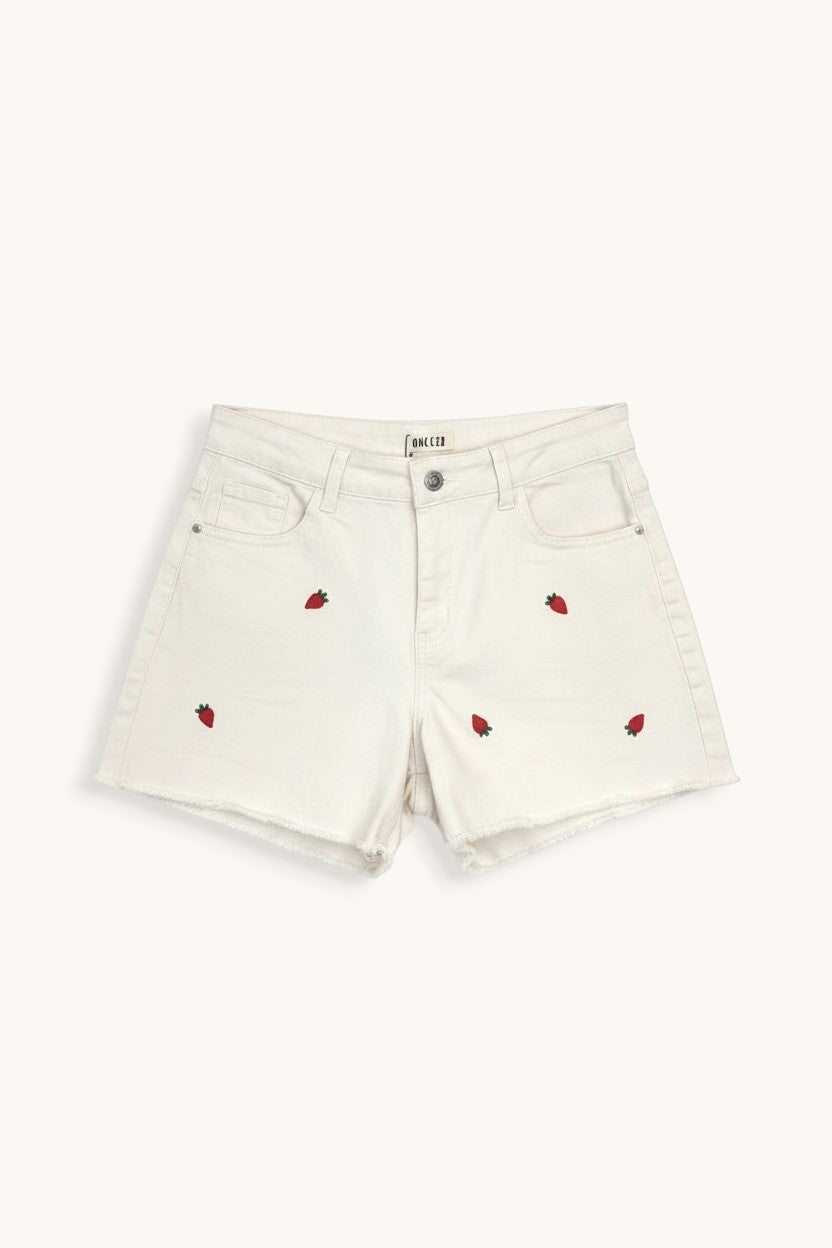 SHORT BLANCO FRESAS - ONCE28