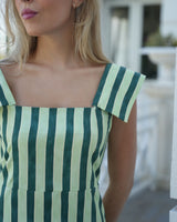 VESTIDO RAYA ANCHA VERDE - ONCE28