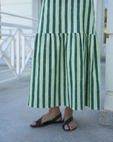 VESTIDO RAYA ANCHA VERDE - ONCE28