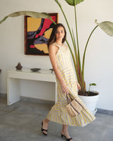VESTIDO V RAYA AMARILLO - ONCE28
