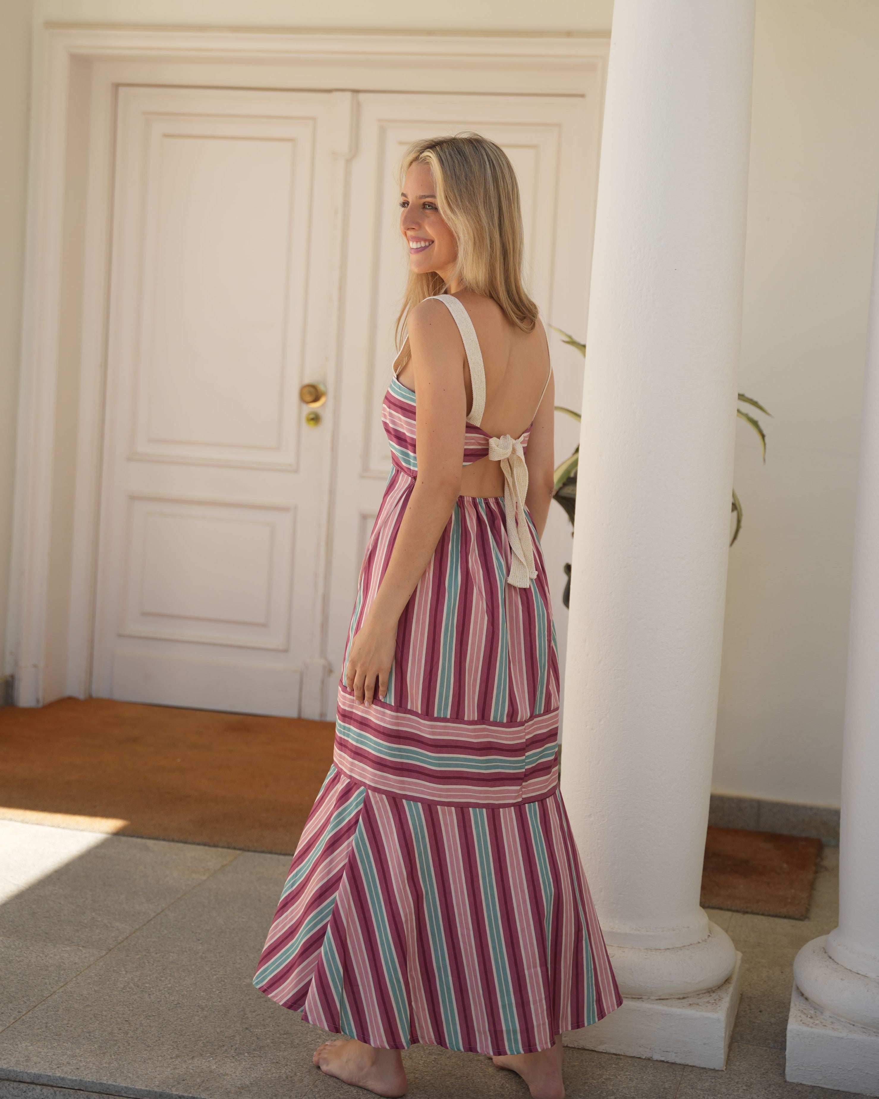 VESTIDO RAYAS LAZO - ONCE28