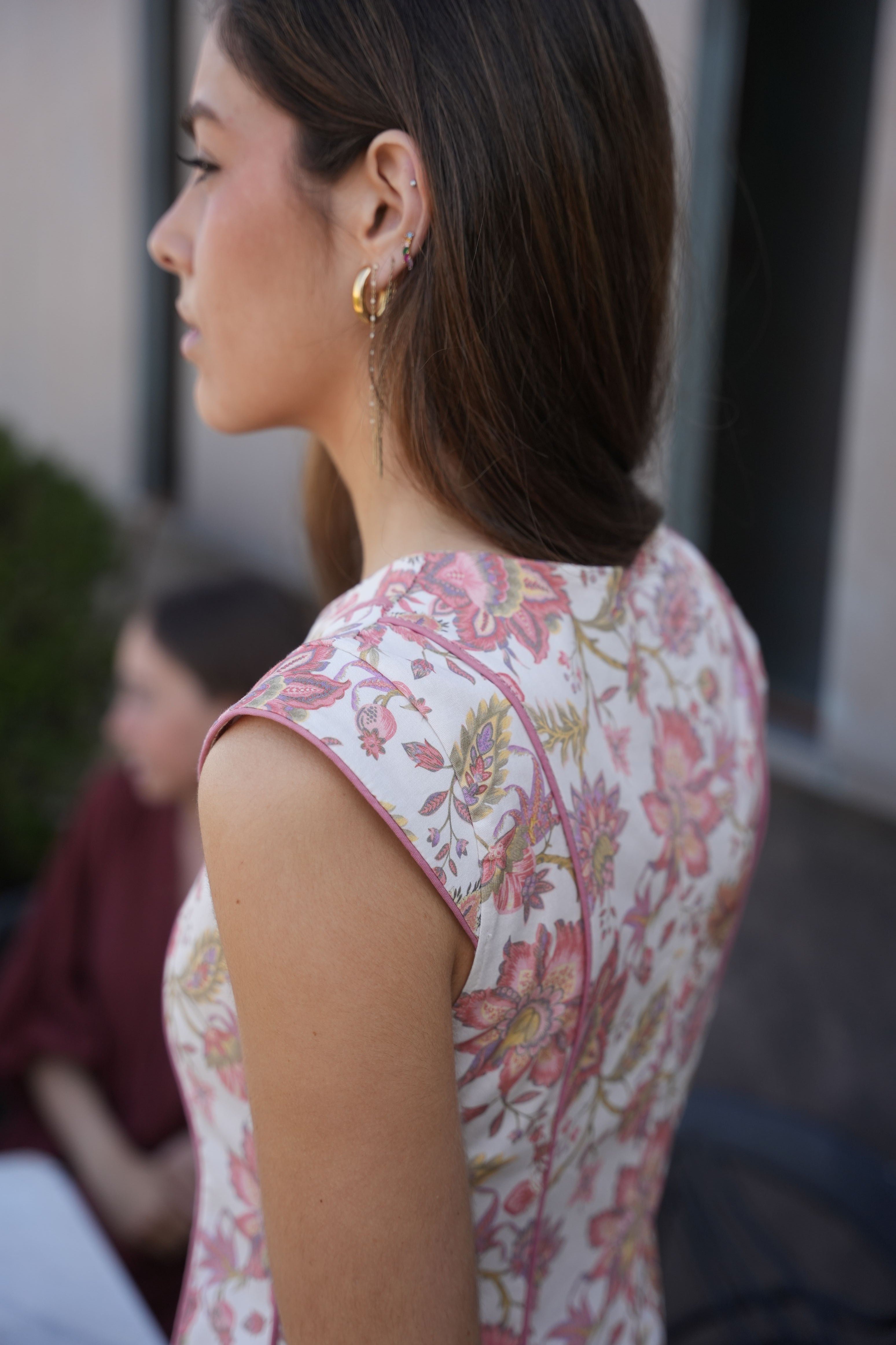 VESTIDO RIBETES ROSA - ONCE28