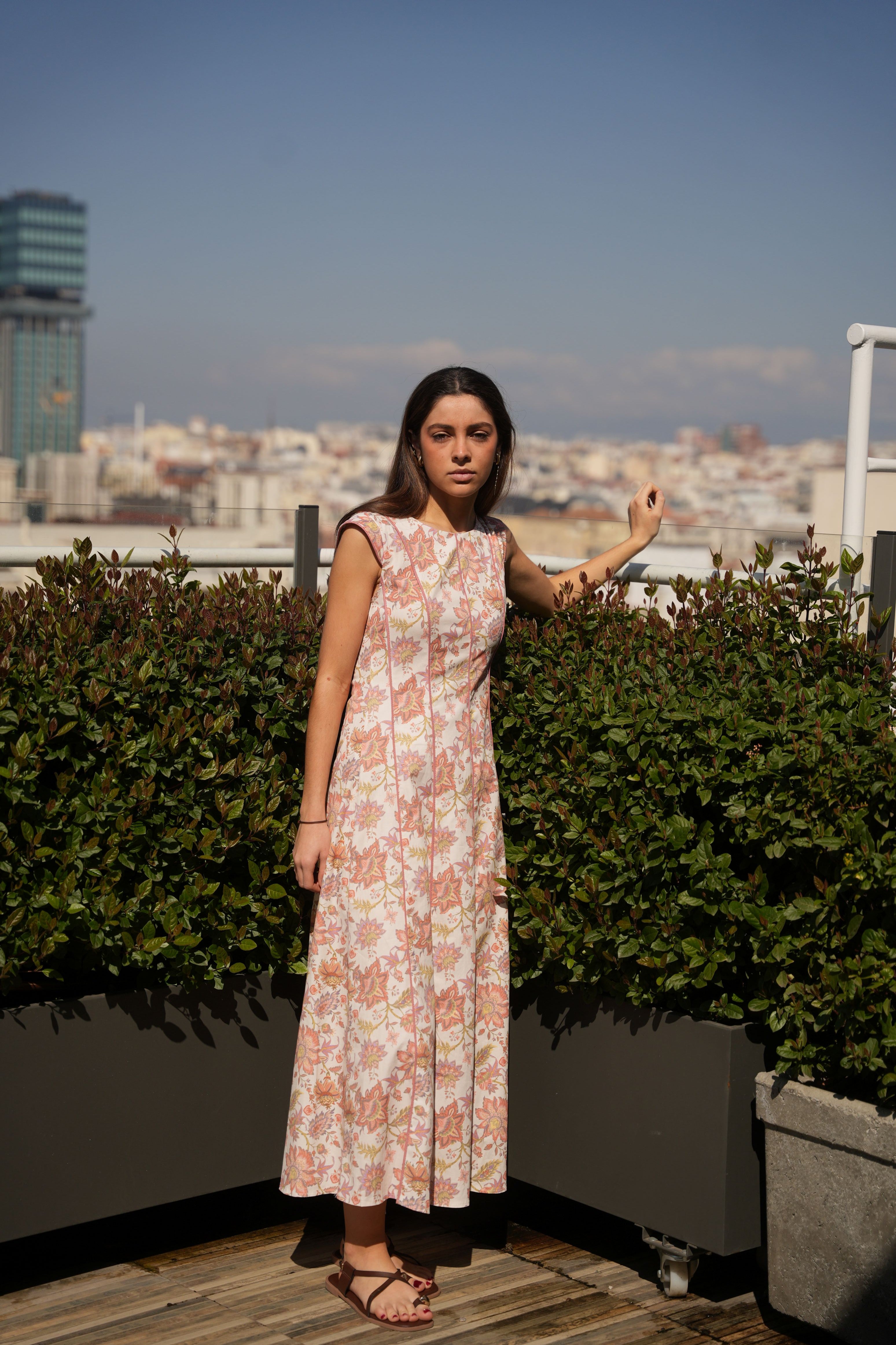 VESTIDO RIBETES ROSA - ONCE28