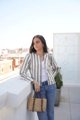 CHAQUETA RAYAS TAUPE - ONCE28
