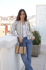 CHAQUETA RAYAS TAUPE - ONCE28