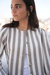 CHAQUETA RAYAS TAUPE - ONCE28