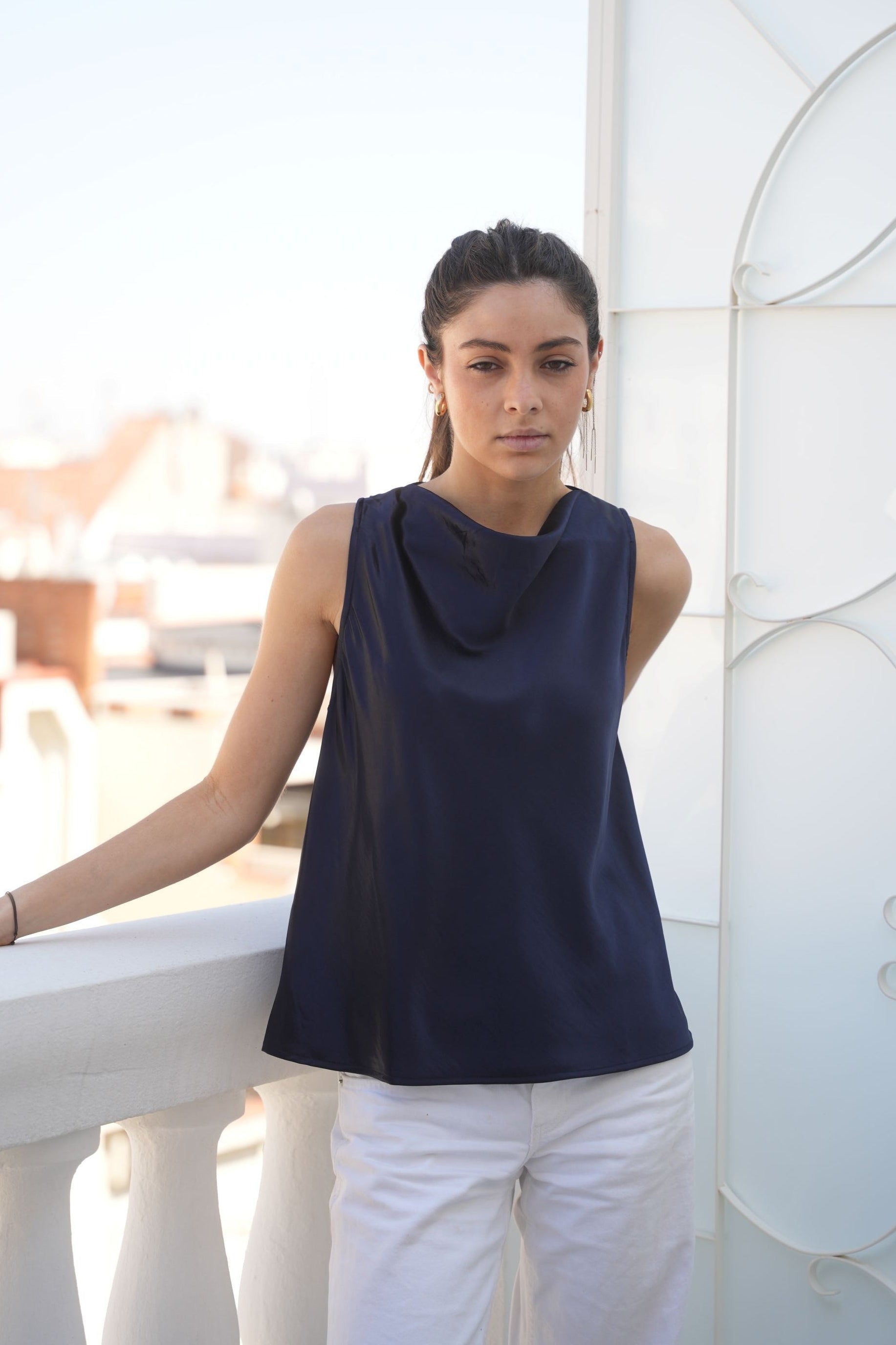 TOP RASO AZUL - ONCE28
