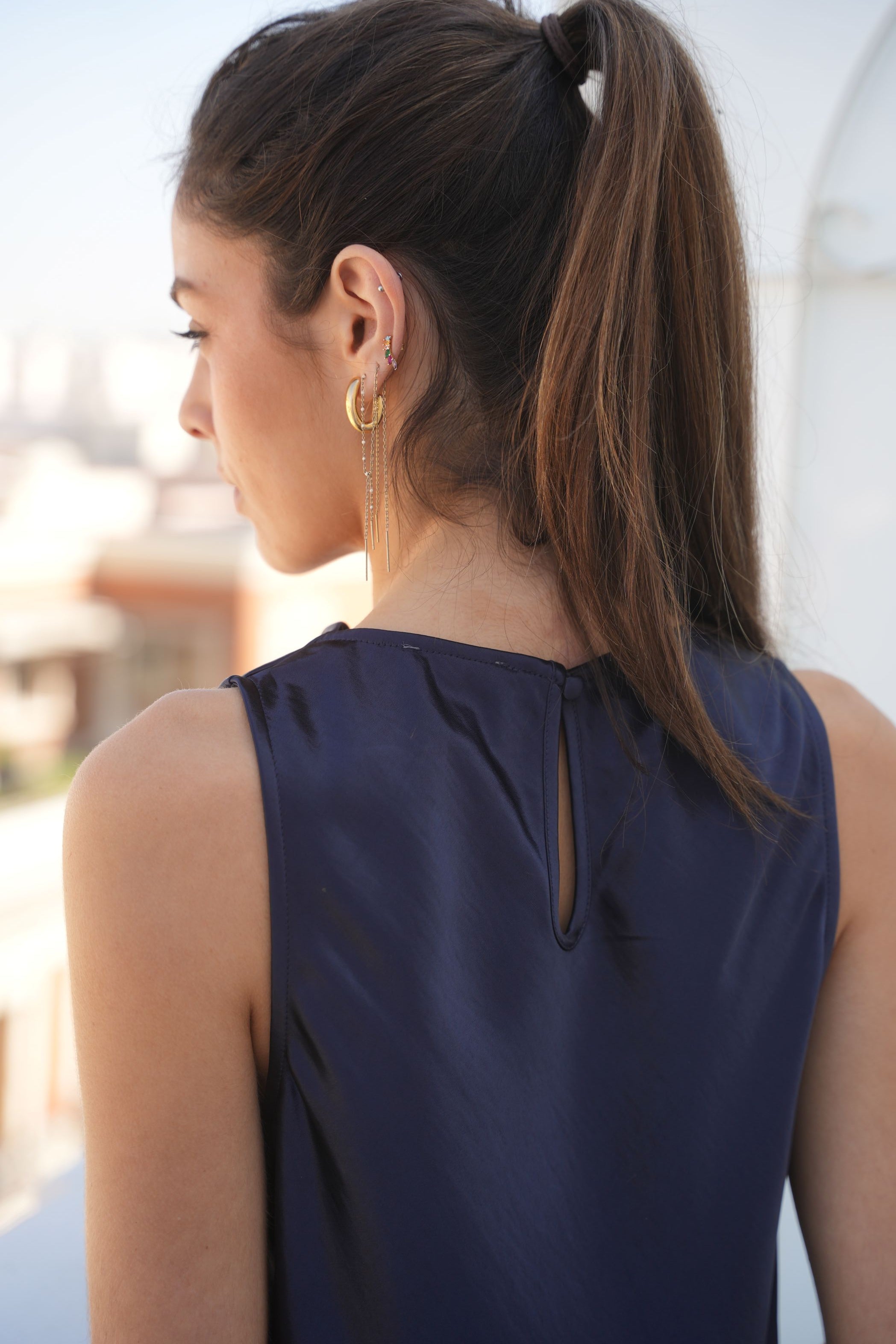 TOP RASO AZUL - ONCE28