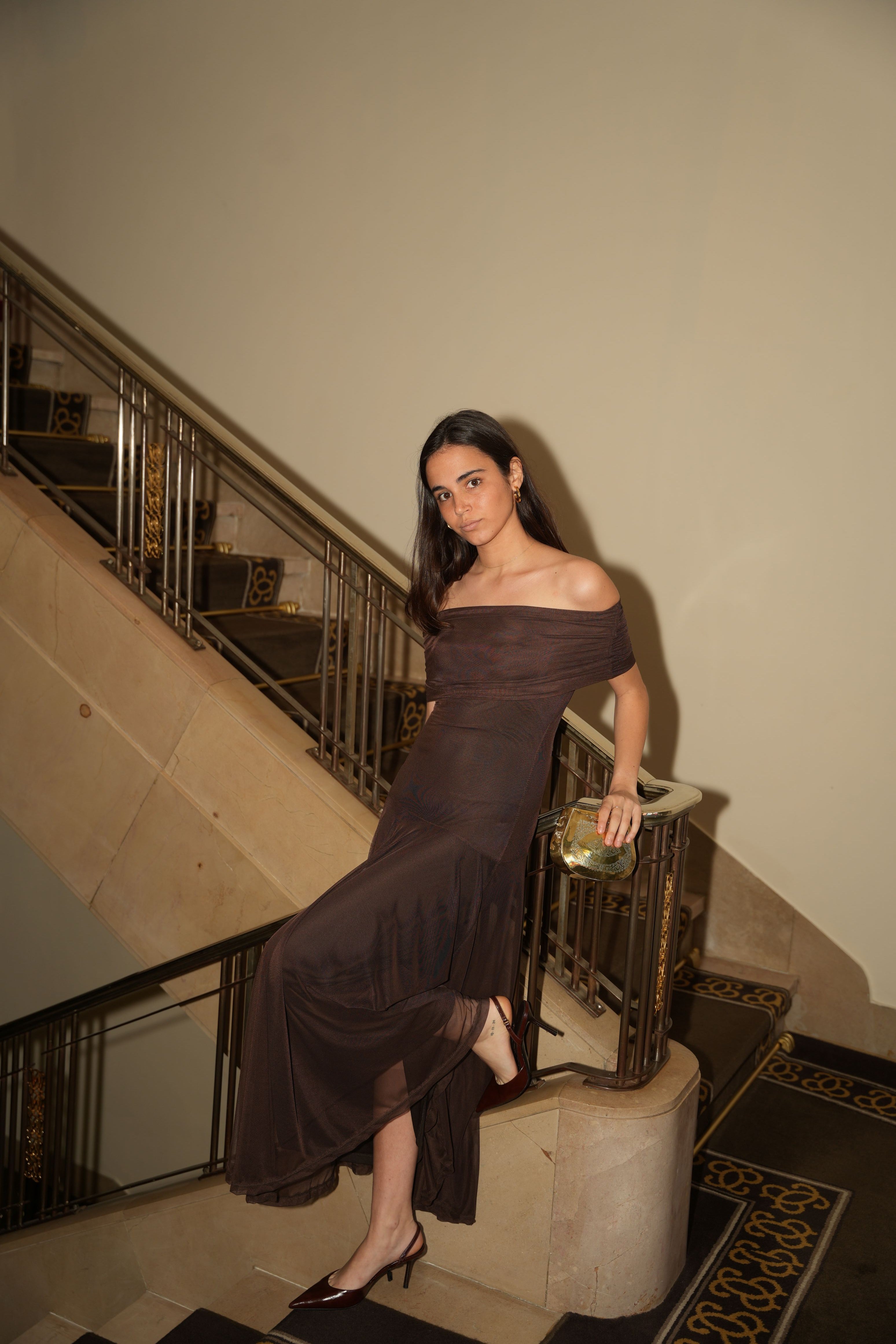 VESTIDO GASA MARRÓN - ONCE28