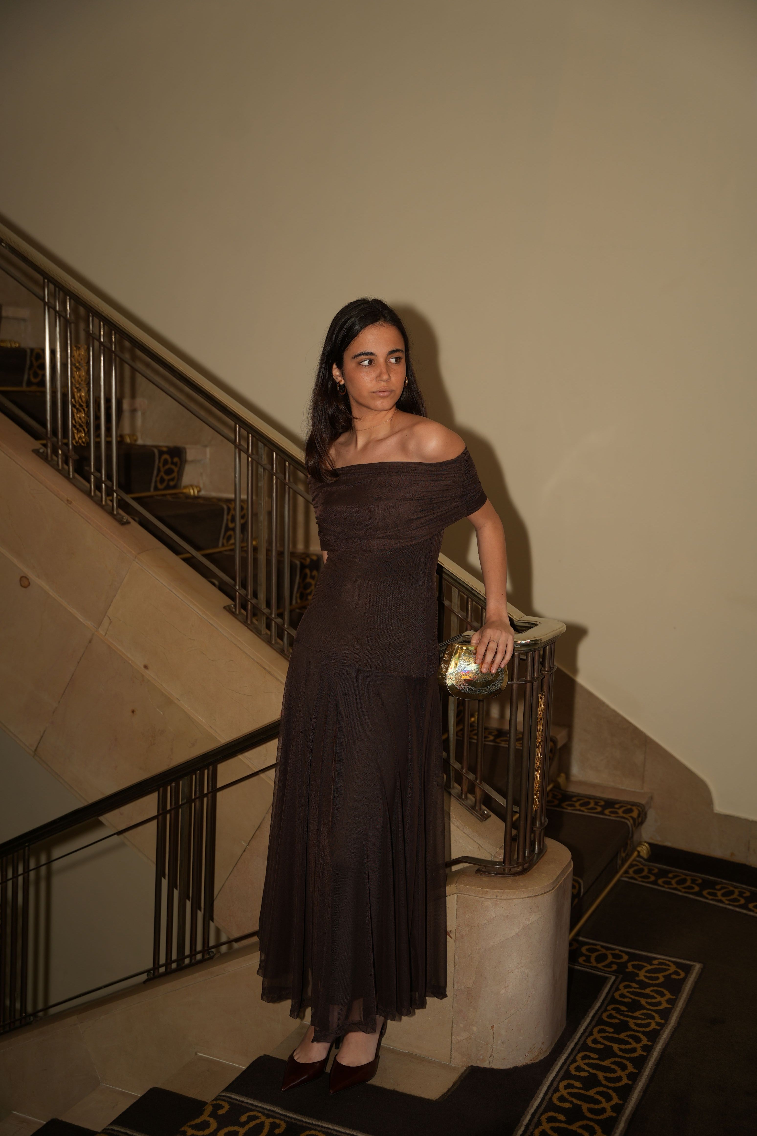 VESTIDO GASA MARRÓN - ONCE28