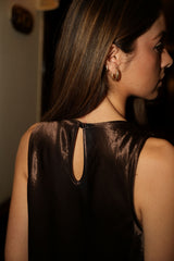 VESTIDO RASO MARRÓN- ONCE28