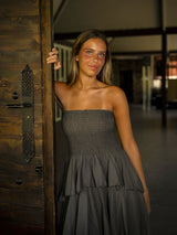 VESTIDO VERONA FRUNCE GRIS