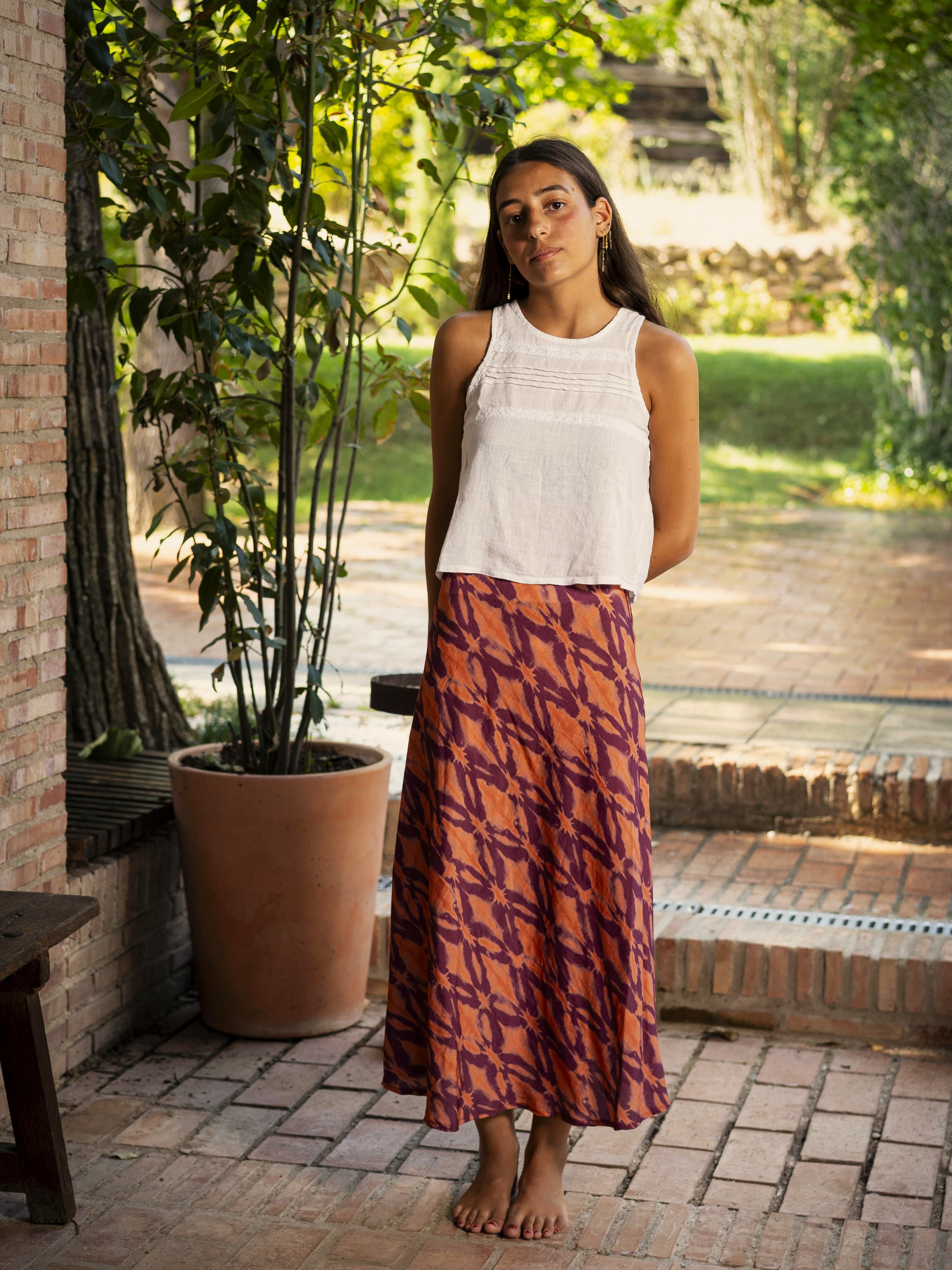 FALDA ESTAMPADA BUGANVILLA